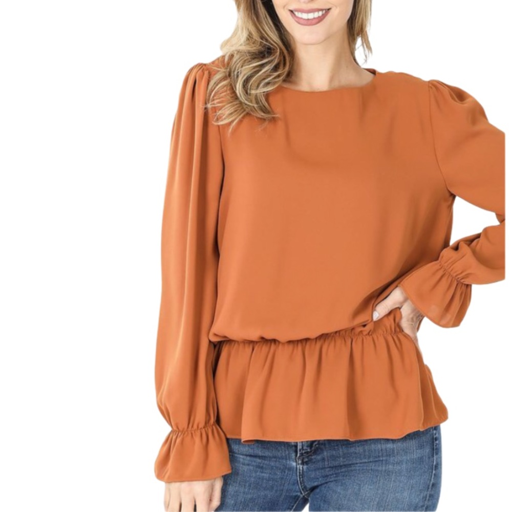 NEW boho puff sleeve keyhole blouse - Picture 6 of 6